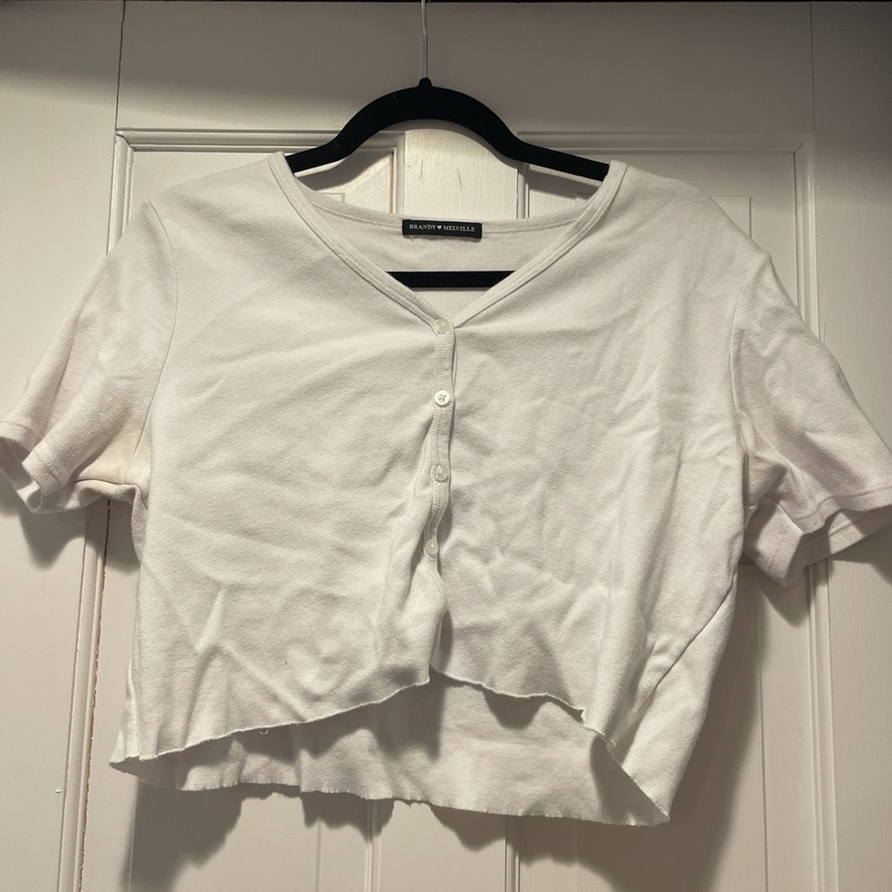 brandy melville button up crop top
